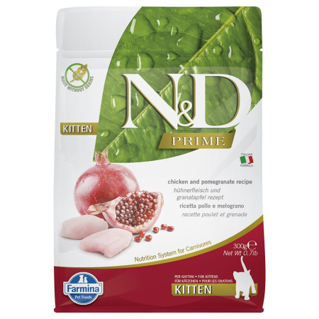 Hrana Uscata Pisici N&D Prime Kitten Pui si Rodie 300g – DELISTAT