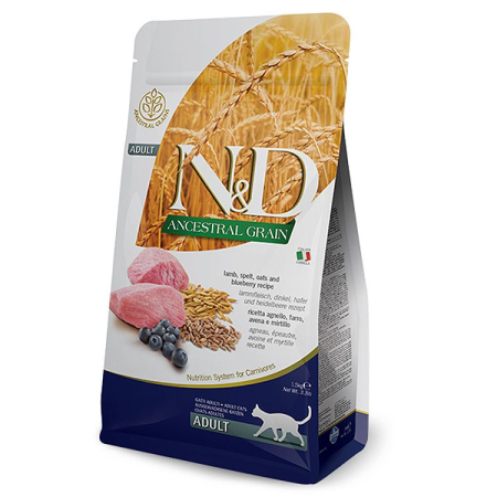 Hrana Uscata Pisici ND ANCESTRAL GRAIN Miel, Grau Spelta, Ovaz si Afine Adult 10kg  – DELISTAT