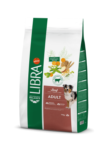 Câini - Hrană Uscată Câine Adult, LIBRA, Talie Medie/Mare, Vită, 14kg