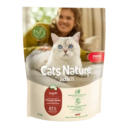 Pisici - Hrană Uscată Pisică Adult, MERA Cats Nature, Insecte, 400g
