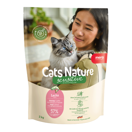 Pisici - Hrană Uscată Pisică Adult, MERA Cats Nature Sensitive, Somon, 400g