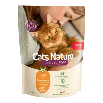 Pisică Adult - Hrană Uscată Pisică Adult, MERA Cats Nature, Sterilizat, Pui, 10kg