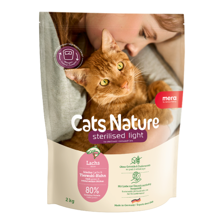 Hrană Umedă Pisică - Hrană Uscată Pisică Adult, MERA Cats Nature, Sterilizat, Somon, 2kg