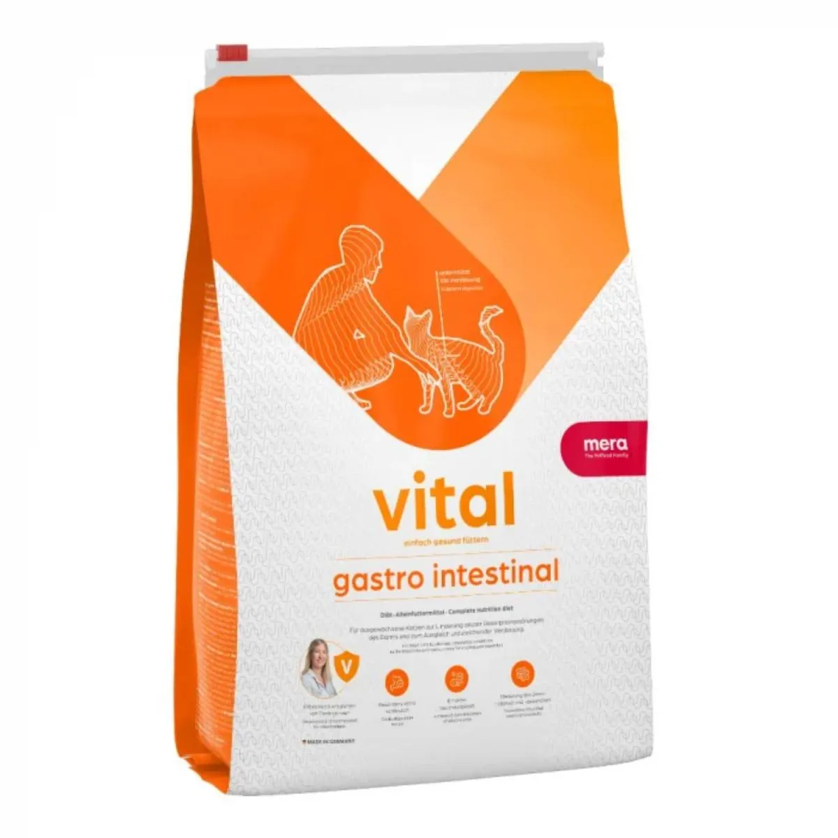 Hrană Uscată Pisică - Dietă Veterinară Pisică Adult, MERA Vital, Gastro Intestinal, Pui, 0.75kg