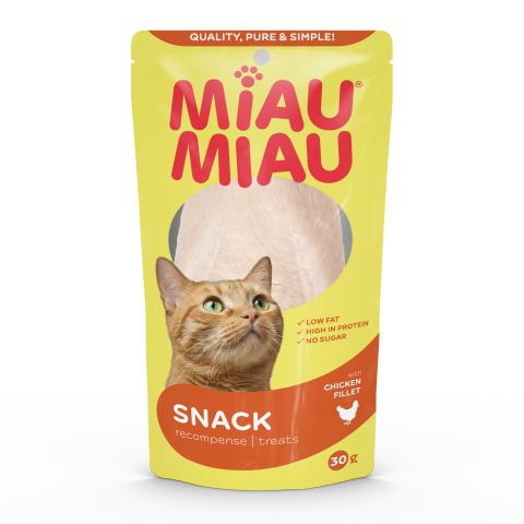 Proteice - Recompense pentru Pisică Adult, MIAU MIAU, Piept de Pui Natural, 30g