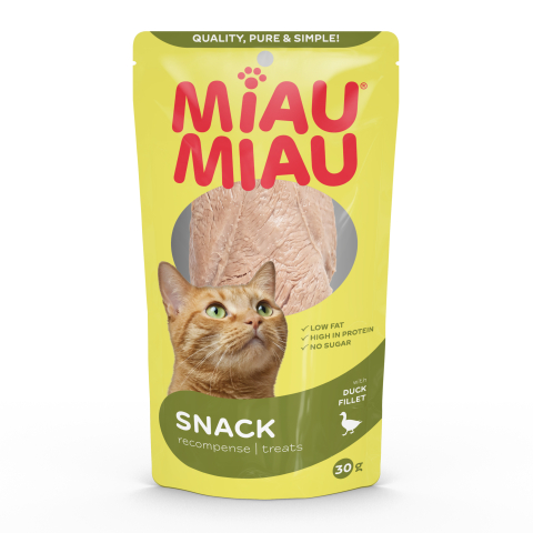 Proteice - Recompense pentru Pisică Adult, MIAU MIAU, Piept de Rață Natural, 30g