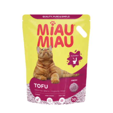 Așternut Igienic Pisici - MIAU MIAU Tofu, Așternut Igienic pentru Pisică, Fresh, 10L