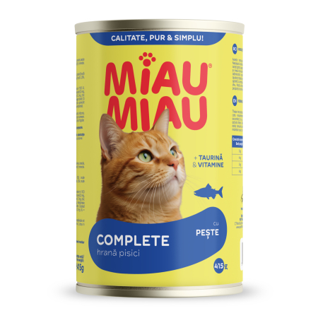 Hrană Umedă Pisică - Hrană Umedă Pisică Adult, MIAU MIAU Conservă, Pește, 415g