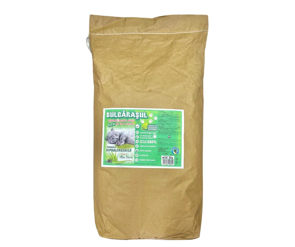 Nisip Pisici BULGARASUL Tofu Aloe Vera 48L 20kg