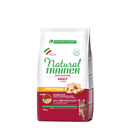 Pisici - Hrană Uscată Pisică Adult, NATURAL TRAINER Maintenance, Carne Proaspătă, Pui, 1.5kg