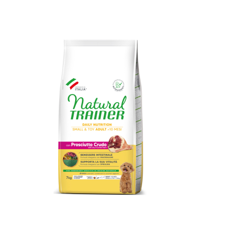 Câini - Hrană Uscată Câine Adult, NATURAL TRAINER Sensitive, Talie Mică, Prosciutto Crudo, 7kg