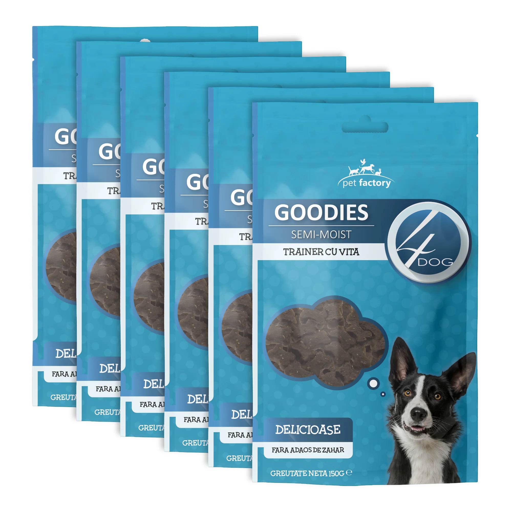 Câini - Pachet Economic Recompense pentru Câine Adult, 4DOG GOODIES Trainer, Vită, 6x150g