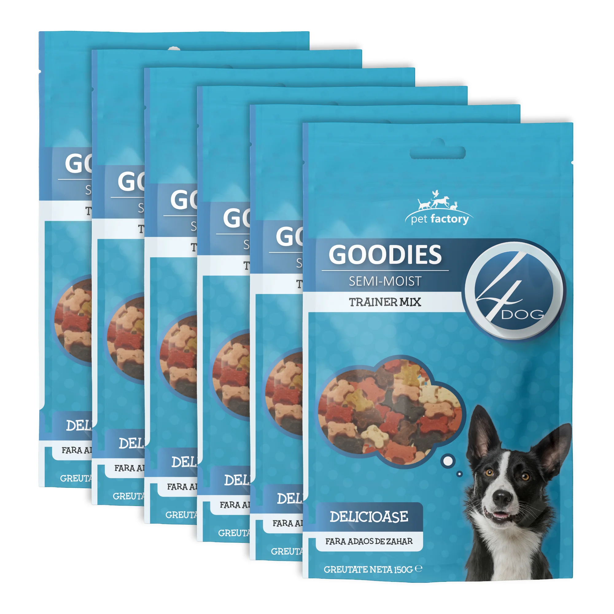 Câini - Pachet Economic Recompense pentru Câine Adult, 4DOG GOODIES Trainer, Mix, 6x150g