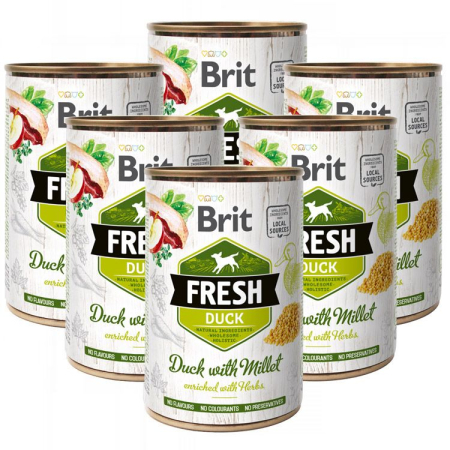 Câini - Pachet Economic Hrana Umeda Caini BRIT Fresh Rata si Mei 6x400g