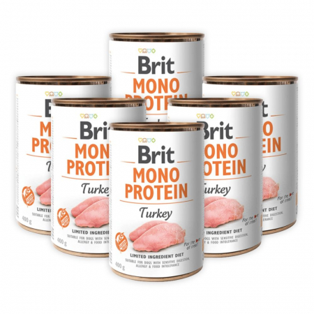 Câini - Pachet Economic Hrana Umeda Caini BRIT Mono Protein Curcan 6x400g