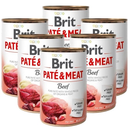Câini - Pachet Economic Hrana Umeda Caini BRIT Pate&Meat Vita 6x400g