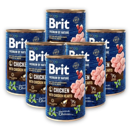 Câini - Pachet Economic Hrana Umeda Caini BRIT PREMIUM By Nature Pui si Inimi de Pui 6x400g