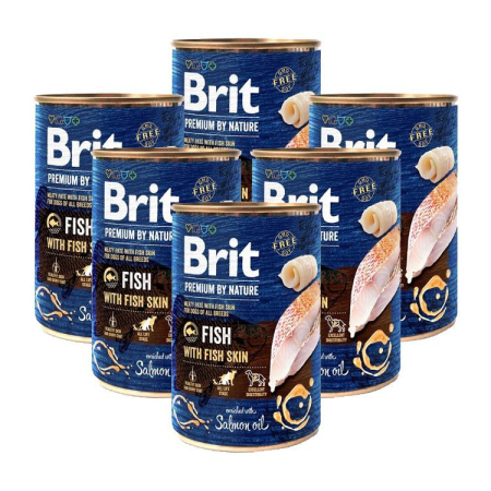 Câini - Pachet Economic Hrana Umeda Caini BRIT PREMIUM By Nature Peste si Piele de Peste 6x400g