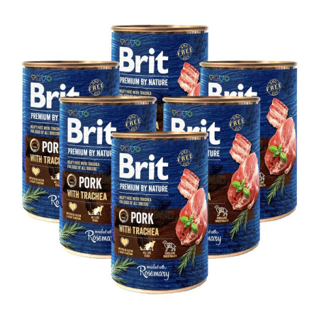 Câini - Pachet Conserve Caini BRIT PREMIUM BY NATURE Porc si Trahee 6x400g