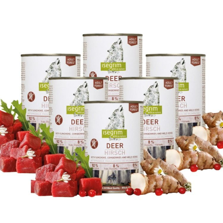 Câini - Pachet Economic Hrana Umeda Caini ISEGRIM Adult Caprioara 6x400g