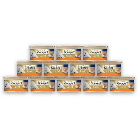Pisică Adult - GOURMET Gold Mousse, Pachet Economic Hrană Umedă Pisică, Curcan, 12x85g