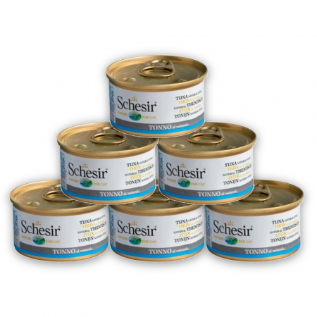 Pisici - Pachet Economic Hrană Umedă Pisică Adult, SCHESIR, Conservă, Ton în Suc Propriu, 6x85g
