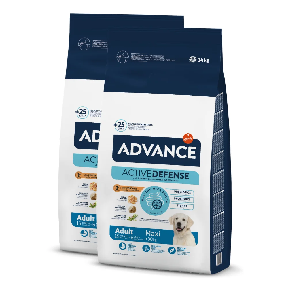 Pachet Economic Hrana Uscata Caini ADVANCE Adult Maxi 2x14kg