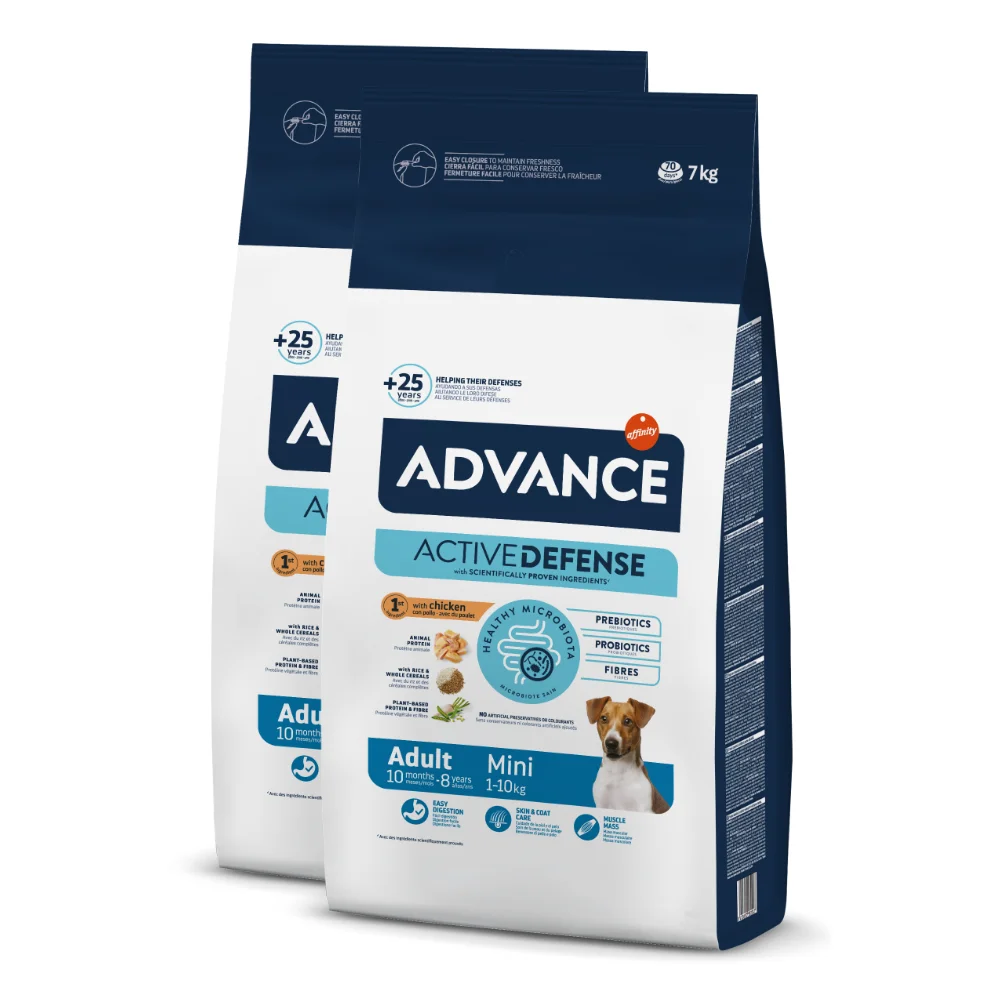 Câini - Pachet Economic Hrana Uscata Caini ADVANCE Mini Adult 2x7kg