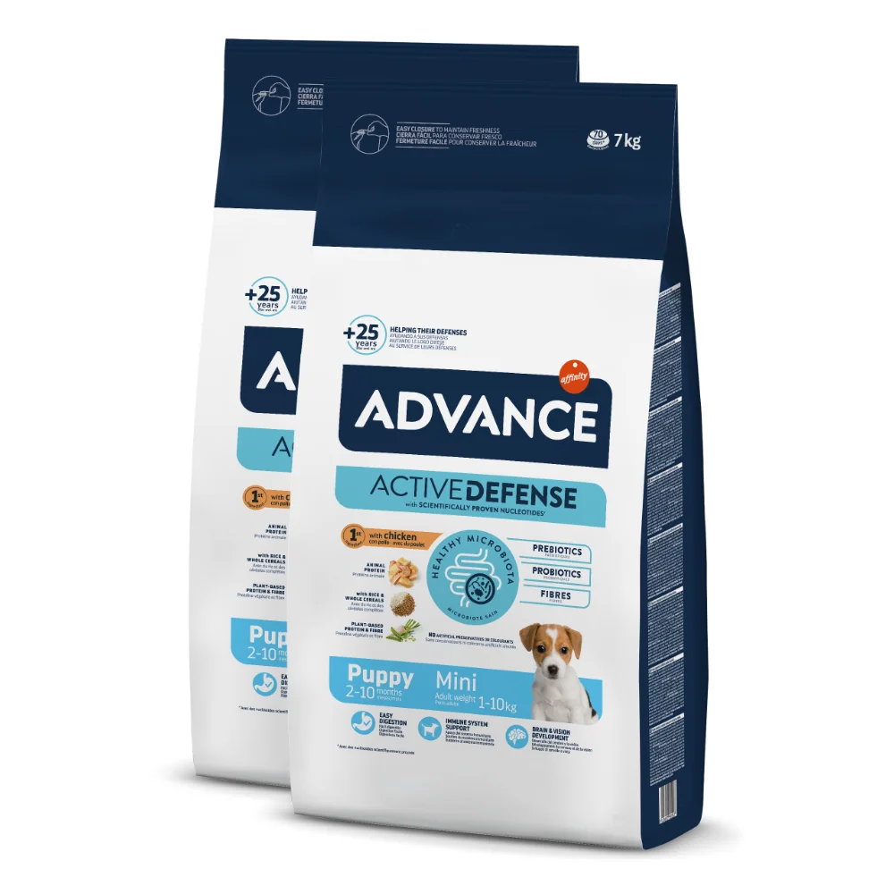 Pachet Economic Hrana Uscata Caini ADVANCE Puppy Mini 2x7kg