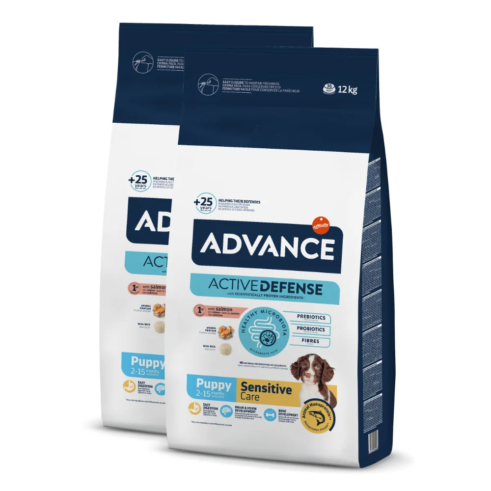 Câine Junior - Pachet Economic Hrana Uscata Caini ADVANCE Sensitive Puppy 2x12kg