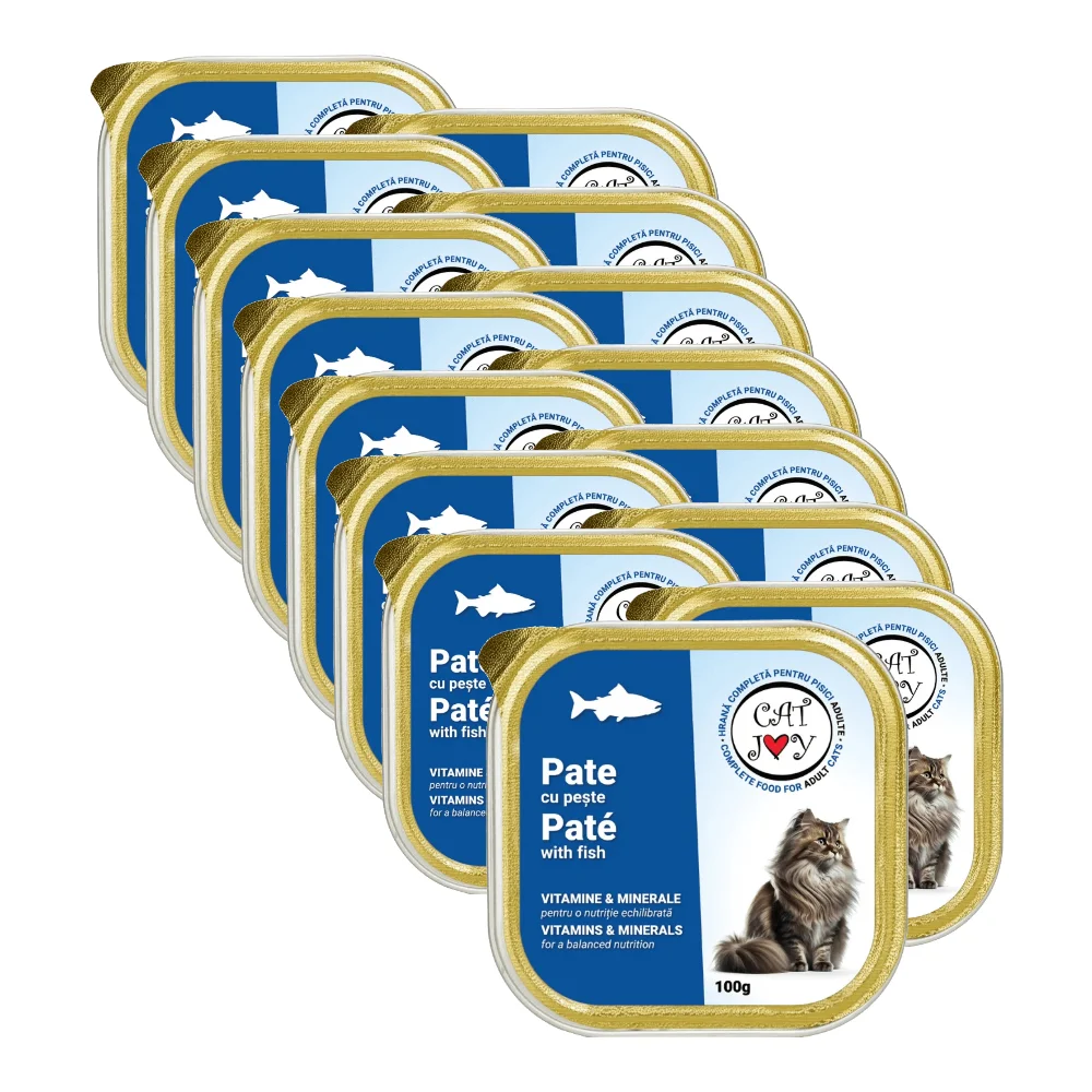 Pisică Adult - Pachet Economic CAT JOY Pate, Hrană Umedă Pisică Adult, Pește, 16x100g