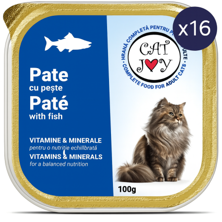 Pachet Economic CAT JOY Pate, Hrană Umedă Pisică Adult, Pește, 16x100g [1]