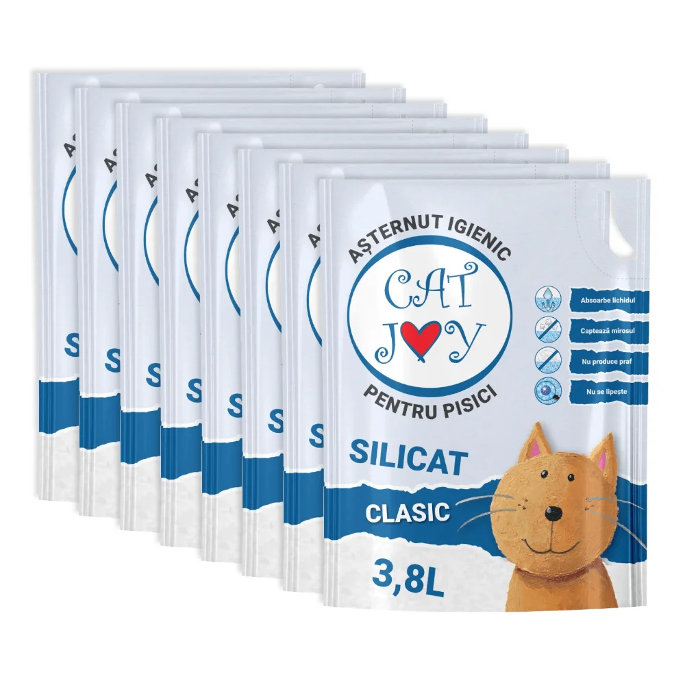 Așternut Igienic Pisici - Pachet Economic CAT JOY Silicat, Așternut Igienic pentru Pisică, 8x3.8l