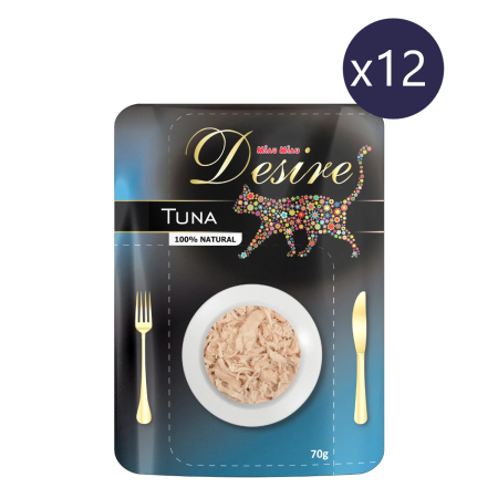 Pisici - Pachet Economic DESIRE, Hrană Umedă Pisică Adult, Ton File în Supă, 12x70g