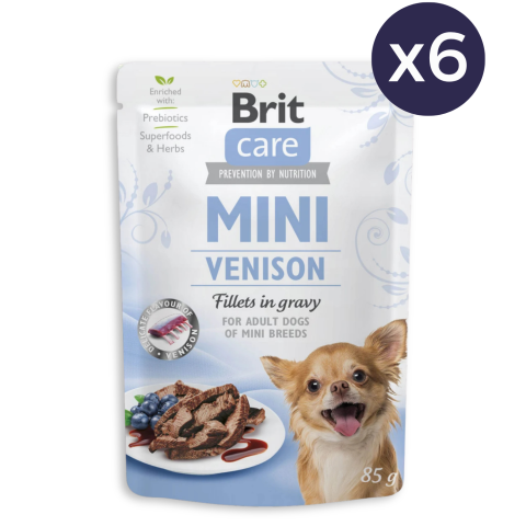 Câine Adult - Pachet Economic Hrana Umeda Caini BRIT Care Mini Vanat in Sos 6x85g