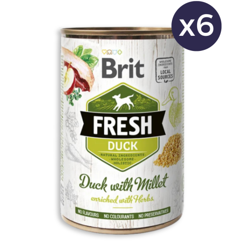 Câini - Pachet Economic Hrana Umeda Caini BRIT Fresh Rata si Mei 6x400g