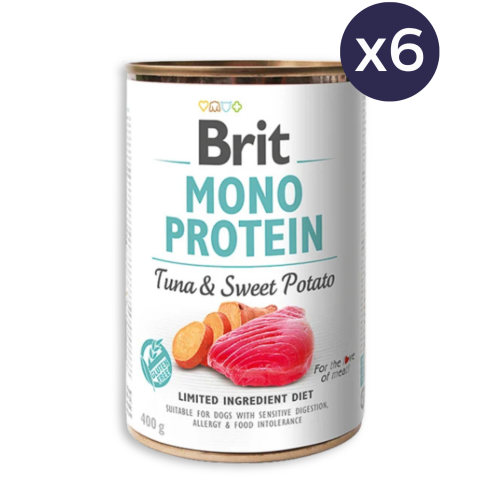 Câini - Pachet Economic Hrana Umeda Caini BRIT Mono Protein Ton si Cartof Dulce 6x400g