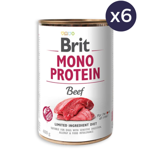 Câine Adult - Pachet Economic Hrana Umeda Caini BRIT Mono Protein Vita 6x400g