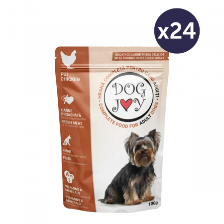 Câini - Pachet Economic Hrana Umeda Caini DOG JOY Adult Pui in Sos 24x100g