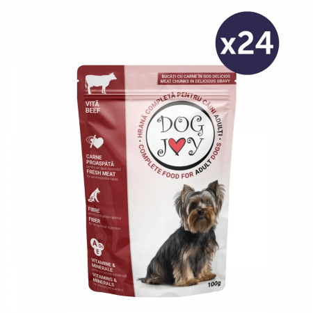 Câini - Pachet Economic Hrana Umeda Caini DOG JOY Adult Vita in Sos 24x100g