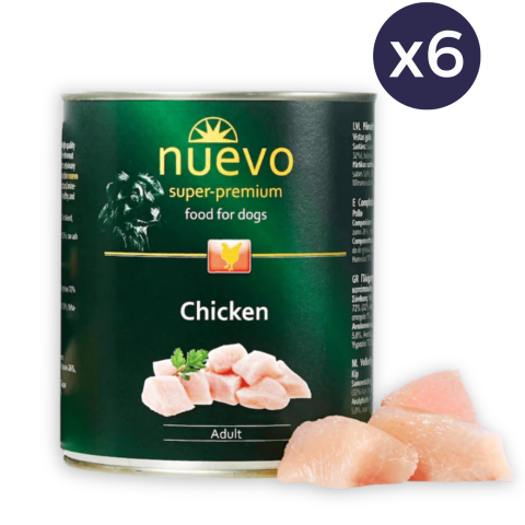 Câine Adult - Pachet Economic Hrana Umeda Caini NUEVO Adult Pasare 6x800g