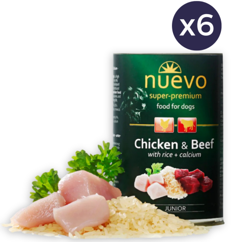 Câine Junior - Pachet Economic Hrana Umeda Caini NUEVO Junior 6x400g