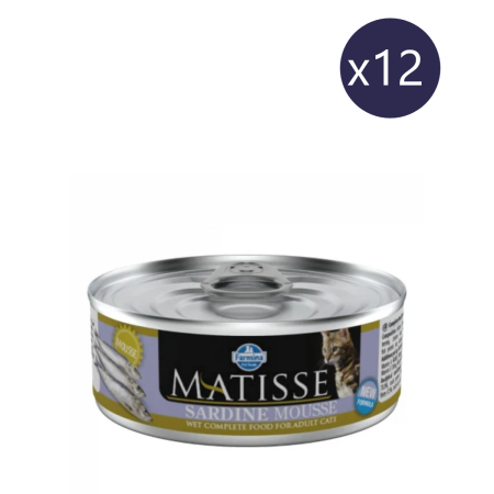 Hrană Umedă Pisică - Pachet Economic Hrană Umedă Pisică Adult, MATISSE Mousse, Sardine, 12x85g