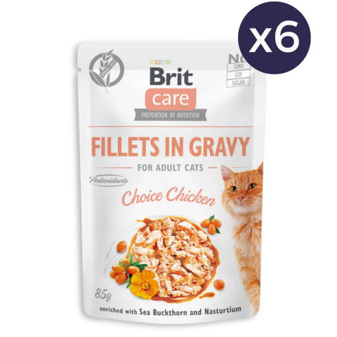 Pachet Economic Hrana Umeda Pisici BRIT Care Pui in Sos 6x85g
