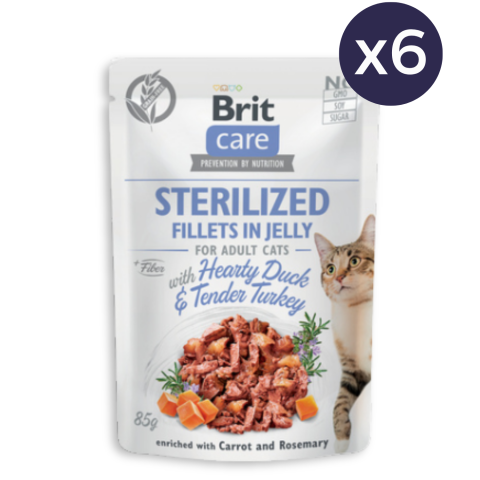 Pachet Economic Hrana Umeda Pisici BRIT Care Stelilised Rata si Curcan 6x85g