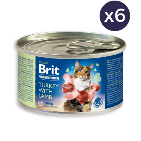 Pisici - Pachet Economic Hrana Umeda Pisici BRIT PREMIUM By Nature Turkey with Lamb 6x200g