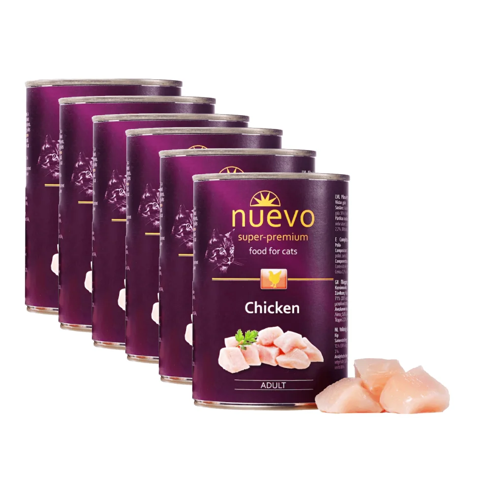 Pisici - Pachet Economic Hrana Umeda Pisici NUEVO Adult Pasare 6x400g