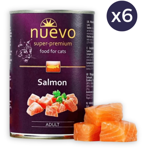 Pachet Economic Hrana Umeda Pisici NUEVO Adult Somon 6x400g