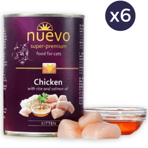 Pisică Junior - Pachet Economic Hrana Umeda Pisici NUEVO Kitten 6x400g