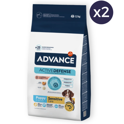 Câine Junior - Pachet Economic Hrana Uscata Caini ADVANCE Sensitive Puppy 2x12kg